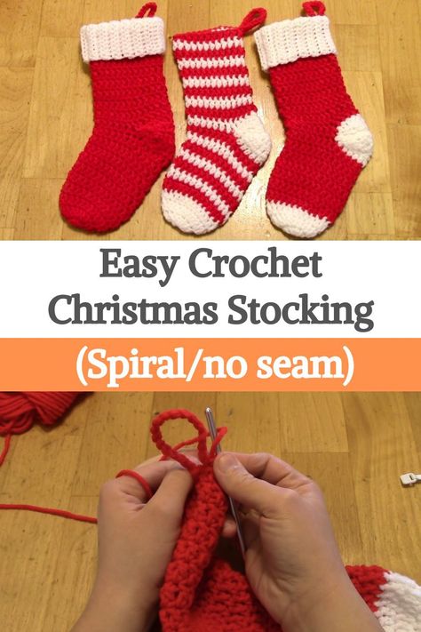 These small Christmas socks are perfect to decorate the Christmas tree, although if you make them big enough you can hang them above the fireplace so that Santa can leave your gifts there, probably for that you would have to calculate the stitches again.We come up with an idea, you can make it in different colors, the favorite colors of each member of the family, and add a crochet letter applique and so customize it, it would be a unique ornament that you will not get in any store. Small Stocking Knitting Pattern, Amigurumi Patterns, Natal, Small Crocheted Christmas Stocking, Crochet Christmas Sock Ornament, Crochet Christmas Stocking Applique, Small Christmas Stocking Crochet Pattern, Crochet Stocking Small, Small Crochet Stocking Pattern Free