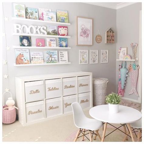 22 Chic Toddler Playroom Inspirations That Even Mom Would Love to Play In - Just Simply Mom Diy Teen, Daughters Bedroom, Bedroom Teen, Bedroom Large, Bedroom Girls, Toddler Playroom, Girls Playroom, Playroom Storage, Playroom Design