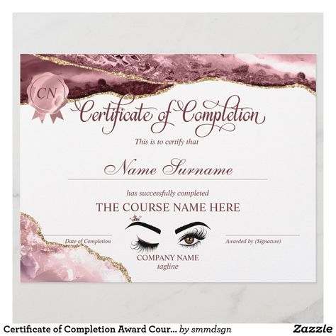 Eyelash Extension Course, Course Completion Certificate, Esthetician Marketing, Certificate Design Template, Save The Date Wording, Eyelash Extentions, Paper Craft Ideas, Lashes Logo, Makeup Course