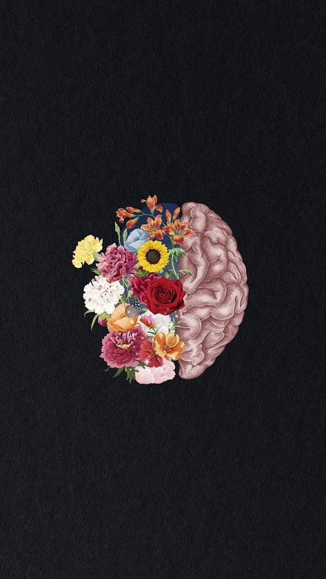 Mind Pictures Art, Psychological Pictures Art, Brain Flower Art, Brain Wallpaper Iphone, Psychologist Wallpaper, Brain Wallpaper Aesthetic, Psychology Wallpaper Art, Beautiful Mind Tattoo, Psychology Aesthetic Wallpaper