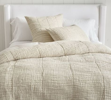 Duvet Covers & Duvet Cover Sets | Pottery Barn Tan Sheets, Cream Comforter, Beige Duvet Covers, Textured Duvet Cover, Textured Duvet, Bedroom Duvet, Duvet Cover King, King Duvet Cover Sets