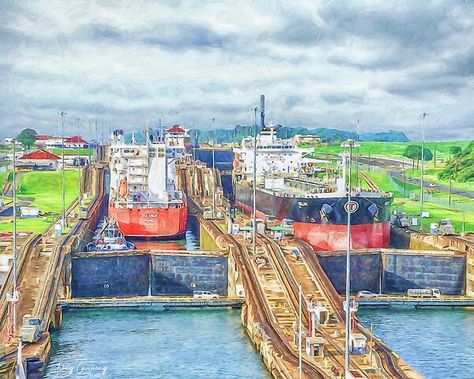 Marvel, Panama Canal Photography, Panama Art, Panama Canal, Panama, Top Artists, Places To Go, Ships, Canning