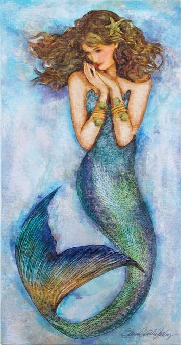 Magic Mermaid by Eileen Cantlin-Verbus, watercolor. Source: http://timelessbydesign.com/MAGIC-MERMAID-WATERCOLOR-CANVAS.html Watercolor Sign, Wood Mermaid, Mermaid Watercolor, Story Illustration, Mermaid Sign, Mermaid Photography, Mermaid Artwork, Mermaid Illustration, Arte Peculiar