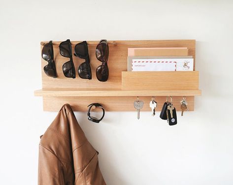 Entryway Organizer Shelf, Key Holder Diy, Wand Organizer, Mail And Key Holder, Sunglasses Organizer, Entryway Coat Rack, Entryway Shelf, Entryway Organizer, Shelf Floating