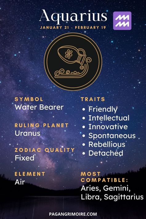 What is the symbol for Aquarius? The Aquarius symbol is the Water Bearer and in astrology, it is ruled by the planet Uranus. #astrology #aquarius #zodiac Aquarius Information, Zodiac Signs Aquarius Personality, Aquarius Dating, Uranus In Aquarius, Aquarius Sign Symbol, Aquarius Animal, Aquarius Pictures, Aquarius Symbols, Air Signs Zodiac