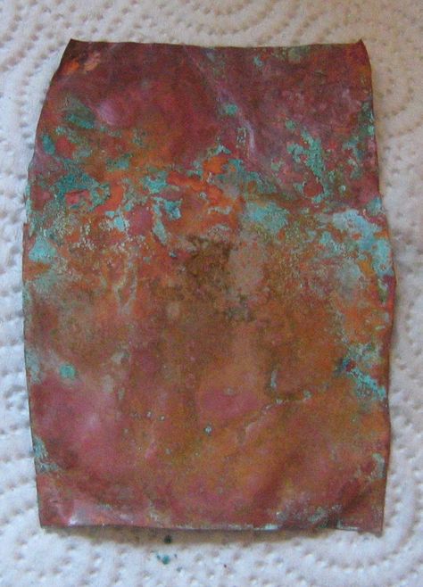 Copper Work, Patina Metal Diy, Copper Patina Diy, Copper Diy Projects, Patina Diy, Patina Jewelry, Copper Dishes, Patina Paint, Copper Tiles