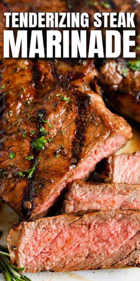 Good Steak Marinade, Tenderizing Steak Marinade, Tenderizing Steak, Marinated Steak Recipes, Steak Marinades, Easy Steak Marinade Recipes, Best Steak Marinade, Steak Marinade Easy, Steak Marinade Best