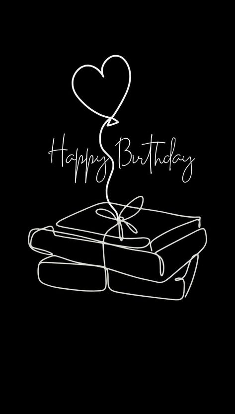 Happy Birthday With Black Background, Happy Birthday Black Background, Happy Birthday Black And White, Happy Birthday Writing, Happy Birthday Black, Happy Brithday, Black And White Instagram, Birthday Cartoon, Happy Birthday Frame