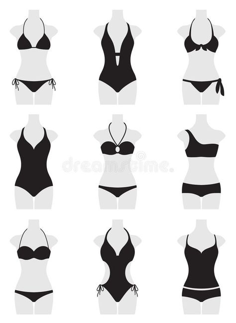 Afro Hair Silhouette, Swimwear Fashion Illustration, Swimwear Aesthetic, Fashion Template, Anime Outfit, Fashion Illustrations Techniques, Clothing Guide, Fashion Terms, Clothing Design Sketches