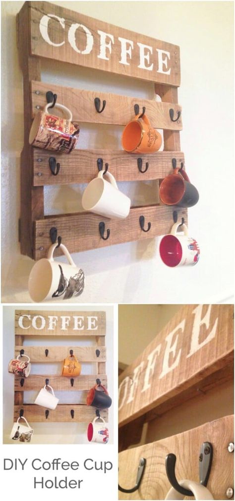 Diy Coffee Cup Holder, Diy Coffee Cup, Diy Farmhouse Furniture, Farmhouse Life, Grandparents House, Diy Dekor, Coffee Cup Holder, Hemma Diy, Rustic Country Home