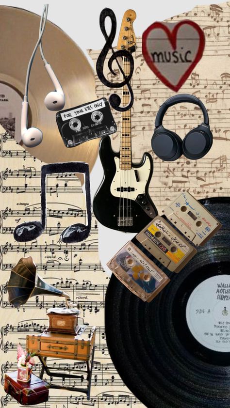 #music #aesthetic #moodboard Music Theme Journal Ideas, Music Lover Wallpapers Aesthetic, Guitar And Piano Aesthetic, Music Lovers Wallpaper Aesthetic, Music Mood Board, Music School Aesthetic, Music Art Aesthetic, Music Aesthetic Collage, Music Themed Art