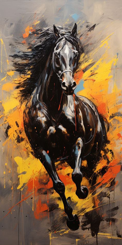Black Horse Running, Abstract Horse Art, Horse Art Drawing, Canvas Art Painting Acrylic, Animal Paintings Acrylic, Horse Canvas Painting, Horse Running, Cai Sălbatici, English Lyrics