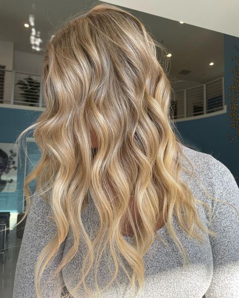 Balayage, Blonde Golden Balayage, Overall Blonde Highlights, Golden Blonde Full Highlights, Light Honey Blonde Highlights, Blonde Coloured Hair, Natural Blonde With Dimension, Full Head Honey Blonde Highlights, Natural Blonde Looking Hair