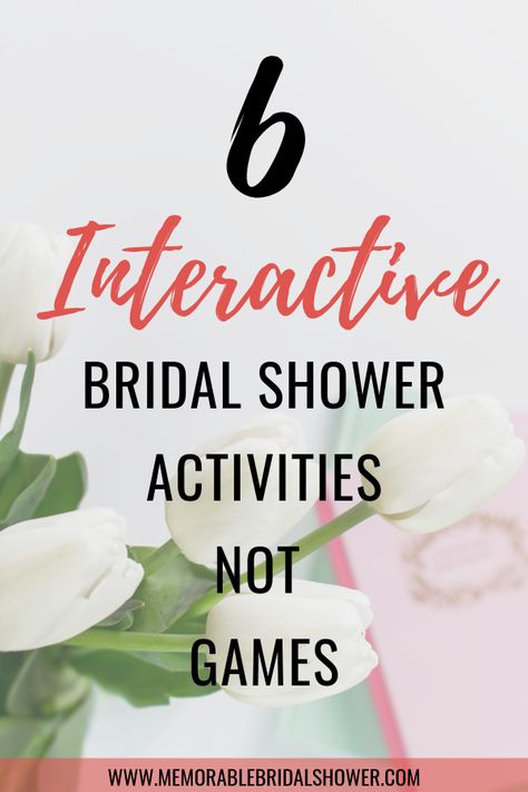 Looking for fun activities that are not bridal shower games to play at the wedding shower. Interactive bridal shower activities that are not games. #bridalshoweractivities #weddingshoweractivities Bridal Games Activities, Fun Wedding Shower, Bridal Shower Games Unique, Wedding Shower Activities, Bridal Shower Games Prizes, Bridal Shower Prizes, Shower Activities, Fun Bridal Shower Games, Bridal Shower Activities