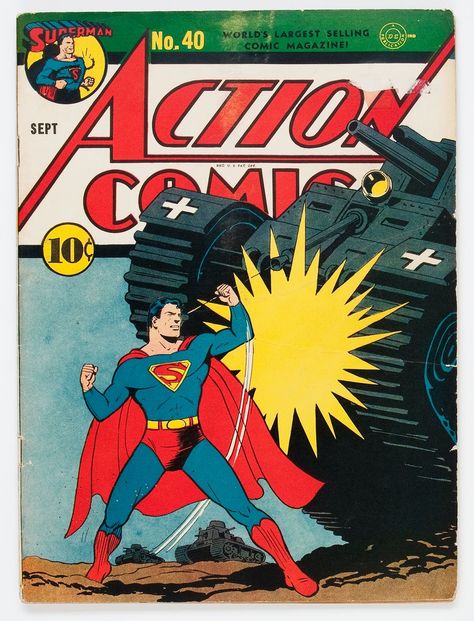 Action Comics #40 (DC, 1941) Condition: VG/FN.... Golden Age | Lot #14139 | Heritage Auctions Action Comics 1, Comic Book Art Style, Action Comics, Golden Age Comics, Superman Comic, Classic Comic Books, Dc Comic Books, Dc Comics Superheroes, Bd Comics