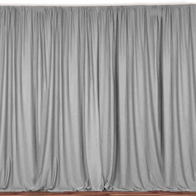 Peach Curtains, Tall Curtains, Silver Curtains, Backdrop Curtains, Curtain Backdrop, Grey Drapes, Curtain Backdrops, Pipe And Drape, Store Interiors