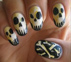 Alternative Nails Acrylic, Creepy Nails, Skeleton Nails, Emo Nails, Zombie Nails, Halloween Manicure, Punk Nails, Goth Nails, Grunge Nails