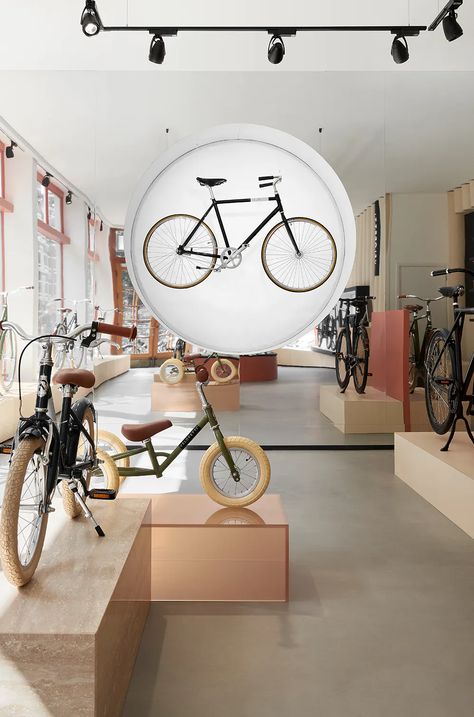 Amsterdam Bicycle, Cycle Store, Coffee Bike, Bicycle Store, Bicycle Brands, Bicycle Shop, Retail Inspiration, Bike Store, Exhibition Stand Design