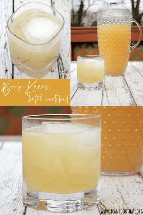 Bee Themed Alcohol Drinks, Bees Knees Cocktail Recipe, Big Batch Bourbon Cocktails, Batch Cocktail Recipes, White Wine Garlic Sauce, Big Batch Cocktails, Mystery Ideas, Mussels In White Wine, Classy Cocktails