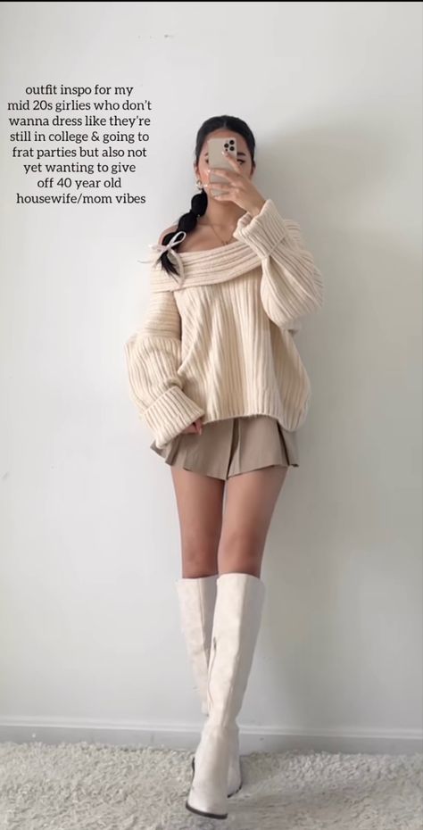 top: https://sourceunknown.com/products/oversized-high-roll-knit-pullover-birch Feminine Winter Outfits, Cute Outfits Korean, Desert Camping, Girly Girl Outfits, Aesthetic Outfit Ideas, Mode Chic, Princess Outfits, Cute Winter Outfits, Ideas Aesthetic