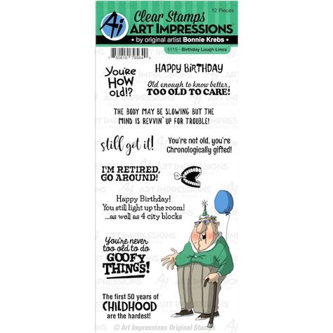 Hapoy Birthday, Laugh Lines, Art Impressions Stamps, Art Impressions, Digi Stamps, Simon Says Stamp, Joanns Fabric And Crafts, Shop Art, Birthday Greetings