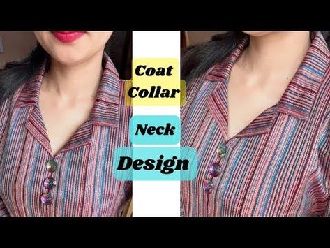 Couture, Kurtis Collar Design, Cooler Neck Kurti Design, Coat Neck Design, Coller Neck Suit, Ladies Collar Design, Coat Collar Pattern Kurti, Kot Collar Kurti, Coat Color Neck Designs For Kurtis