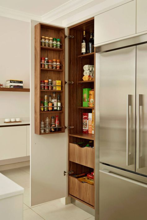 Contemporary Kitchen Designs, Kitchen Pantry Storage, Small Pantry, London Kitchen, Large Pantry, Kitchen Pantry Design, Kitchen Pantry Cabinets, Contemporary Kitchen Design, Kitchen Cabinet Storage