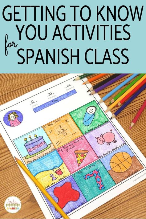 Need some activities for Back to School time in your Spanish classroom for a low-stress, low-prep beginning of the year? Use these as a Get to Know You, ice breaker, speaking activity, and classroom display! Getting to know you questions, all about me projects, printable, and digital options included! Click to see more! #spanishclass #secondaryspanish Middle School Icebreakers, Middle School Spanish Activities, Activities For Back To School, Best Language Learning Apps, Spanish Interactive Notebook, Icebreaker Questions, High School Spanish Classroom, Speaking Activity, Spanish Projects