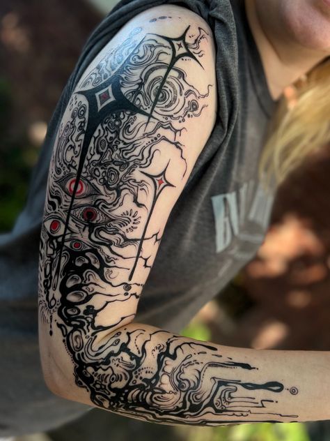 Abstract Tattoo Designs, Full Tattoo, Soul Tattoo, Yakuza Tattoo, Sharpie Tattoos, Full Arm Tattoos, Fantasy Tattoos, Bone Tattoos, Red Ink Tattoos