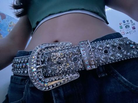 Chica Chola, Y2k Belts, Y2k Belt, Sparkly Belts, Belt Western, Bling Belts, 2000s Clothes, Y2k Accessories, Latina Fashion Outfits