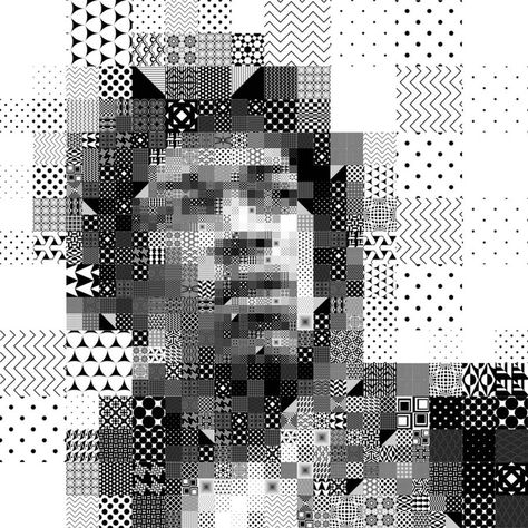 adobe illustrator - How was this mosaic graphic of Jimi Hendrix created? - Graphic Design Stack Exchange Jimi Hendrix Art, Mathematics Art, China Architecture, Logotype Typography, Photo Mosaic, Generative Design, Pixel Design, Raster Image, Code Art