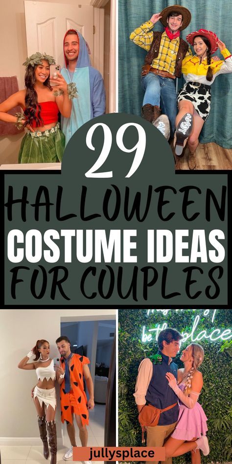 Halloween Costume Ideas New Couple Costume Ideas, Adorable Couples Costumes, Oogie Boogie Couples Costume, Disney Couples Costumes Halloween, Fun Halloween Couples Costumes, Celebrity Couple Costume Ideas, 2000 Costume Ideas Couples, Sun And Moon Halloween Costume Couple, Cartoon Costume Ideas Couples