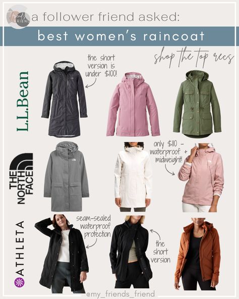 the best recs all from our follower friends to yours! raincoats//rain jackets//women's jackets//fall fashion//fall jackets//waterproof jackets Womens Coats And Jackets, Everyday Jacket For Women, Rain Coats For Women, Best Rain Jacket, Waterproof Jacket Women, Iceland Trip, Autumn Jacket Women, Everyday Jacket, Ll Bean Women