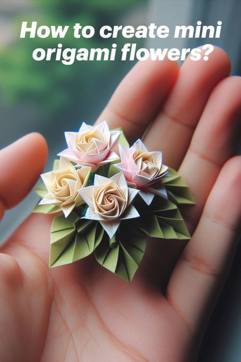 how to create mini origami flowers Paper Crafts Diy Origami, Origami Patterns, Instruções Origami, Dollhouse Miniature Tutorials, Easy Paper Flowers, Origami Paper Art, Craft Fair Displays, Paper Flower Decor, How To Make Origami