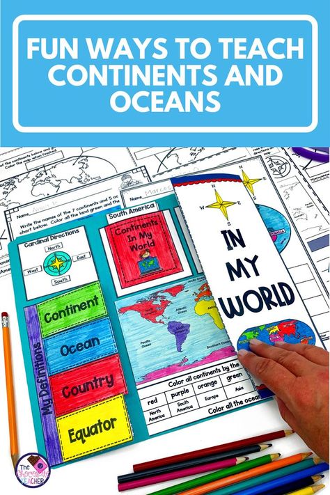 3d Map Project, Teaching Social Studies Elementary, Continents Activities, Social Studies Maps, Geography Project, Social Studies Projects, Ocean Projects, 3rd Grade Social Studies, Geography Activities