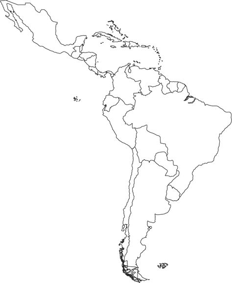 Printable Map Central South America | World Map > North America > Maps > AMERICAS MAP Montessori, Latin America Map, America Outline, World Map Outline, Iraq Map, Map Of South America, New Mexico Map, Arizona Map, South America Map