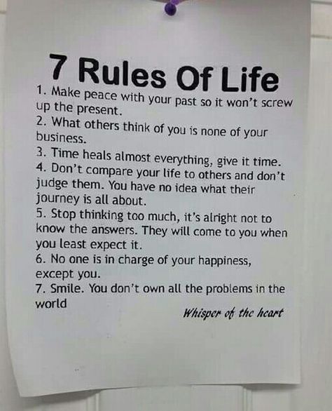 Rules Of Life Good Advice, Life Rules To Live By Quotes, Rule For Life, Rules To Set For Yourself, Seven Rules Of Life, Rules For Yourself, Life Rules Quotes, Rules For Life Quotes, Life Rules To Live By