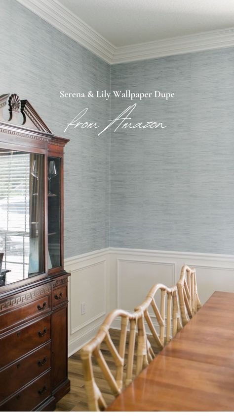 Serena & Lily Wallpaper Dupes: Elevate your space - Living Room Grasscloth Wallpaper, Grasscloth Wallpaper In Kitchen, Grass Cloth Wallpaper Laundry Room, Timeless Dining Room Wallpaper, Grasscloth Wallpaper Foyer, Grasscloth Wallpaper Home Office, Grasscloth Dining Room Wallpapers, Wallpaper Backgrounds Dining Room, Coastal Wallpaper Dining Room