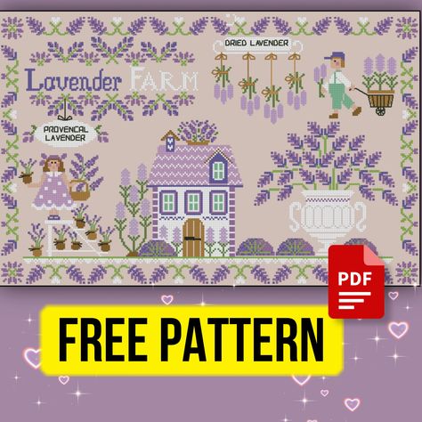 Today I have founded such an interesting cross stitch pattern with a lavender farm. Patchwork, Farm Cross Stitch Patterns Free, Cross Stitch Sampler Patterns Free Charts, Lavender Cross Stitch Pattern, Patchwork Cross Stitch, Free Cross Stitch Sampler Patterns, Cross Stitch Samplers Free, Cross Stitch Sampler Patterns Free, Cross Stitch Patterns Free Printable Charts