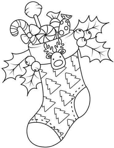 Christmas Colouring Pages, Jul Diy, Christmas Ornament Template, Cute Christmas Stockings, Free Christmas Coloring Pages, Christmas Coloring Sheets, Printable Christmas Coloring Pages, Christmas Coloring Books, Christmas Coloring