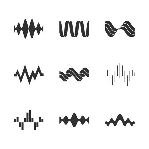 Sound Symbol Design, Rhythm Logo Design, Wave Icon Logo, Sound Wave Logo Design, Record Studio Logo, Sound Wave Illustration, Soundwave Illustration, Sound Logo Music, Sound Waves Logo