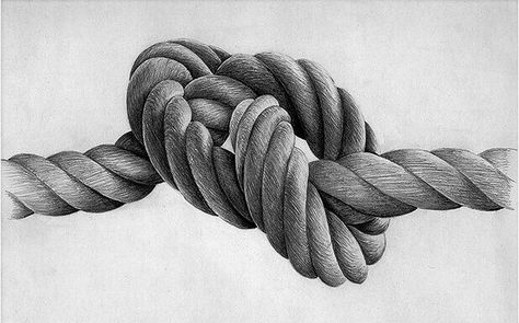 Exceptional Drawing of knotted rope Rope Tattoo, Rope Drawing, Oil Painting Lessons, Tato Lengan, Desen Realist, Grass Painting, Realistic Pencil Drawings, Object Drawing, Art Drawings Sketches Pencil