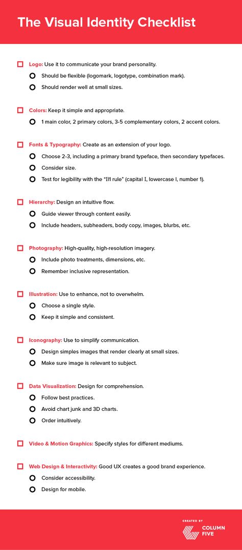 Everything to Include In Your Visual Identity (Plus Tips & Checklist) Branding Step By Step, Clothing Brand Checklist, Branding Design Tips, Digital Marketing Checklist, Corporate Branding Identity, Visual Identity Branding, Brand Identity Guide, How To Create A Brand Identity, Brand Audit Checklist