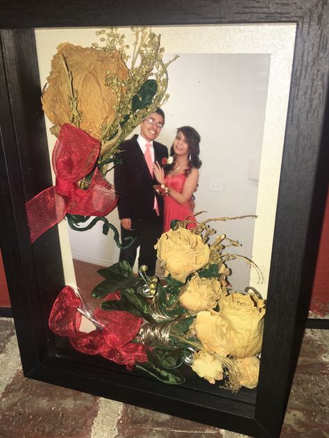 Mariana, Prom Memories Ideas, Prom Shadow Box Ideas, Couples Shadow Box Ideas, Memory Storage Ideas, Corsage Diy, Diamonds And Denim Party, Keepsake Display, Shadow Box Ideas