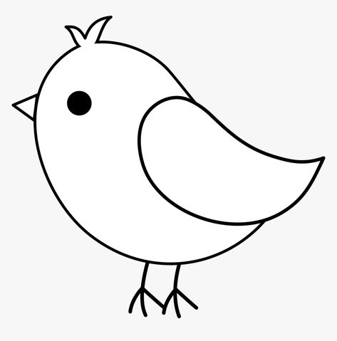 Clip Art Of Birds, Cute Bird Art Cartoon, Bird Art Easy, Easy To Draw Bird, Simple Clip Art Drawings, Cartoon Birds Drawing, Small Bird Outline, Cute Bird Drawing Cartoon, Small Bird Drawing Simple