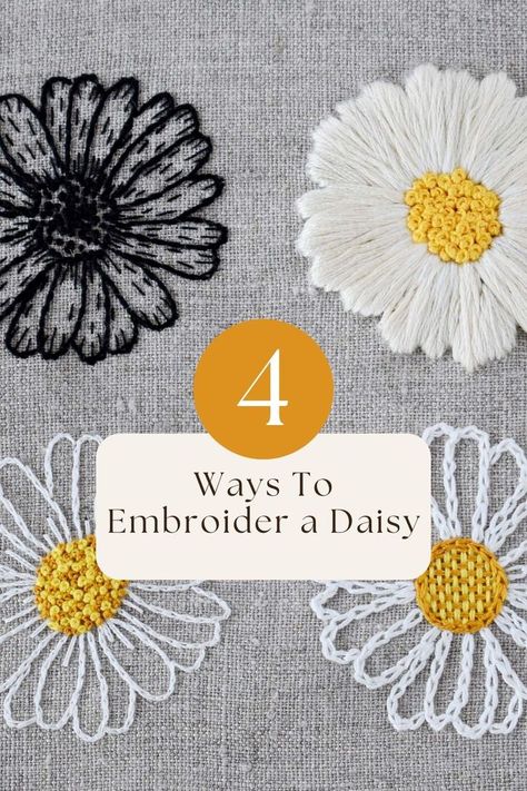 Daisy embroidery tutorial Flower Beading Patterns, Crochet Patterns Free Easy, Native American Beading Patterns, Printable Crochet Patterns, Free Hand Embroidery Patterns, Crochet Dishcloth Patterns, Flower Beading, A Daisy Flower, Diy Embroidery Projects