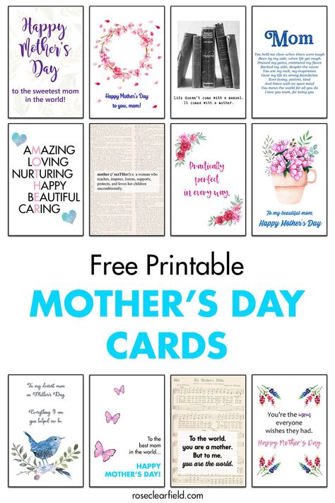 12 free printable Mother's Day greeting cards! Sending a meaningful Mother's Day card quickly and easily. Classic Mother's Day quotes and sayings with lots of cheerful spring designs. #freeprintable #MothersDaycards #printableMothersDaycards #printablecards Mothers Day Cards Printable Free, Mother’s Day Printable Card Free, Free Mothers Day Cards Printables, Free Mothers Day Printables, Mothers Dat, Free Printable Mothers Day Cards, Printable Mothers Day Cards, Mothers Day Cards Printable, Free Mothers Day Cards