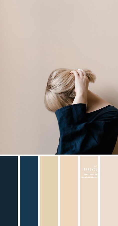 Dark Blue and Neutral Colour Combo | Navy Blue and Beige Color Scheme Beige And Navy Aesthetic, Dark Blue Beige Color Palette, Color Palette With Beige, Beige And Blue Palette, Navy And Yellow Color Palette, Dark Blue Colour Scheme, Dark Blue And Cream Aesthetic, Refreshing Color Palette, Navy Blue Pallet Colour Palettes