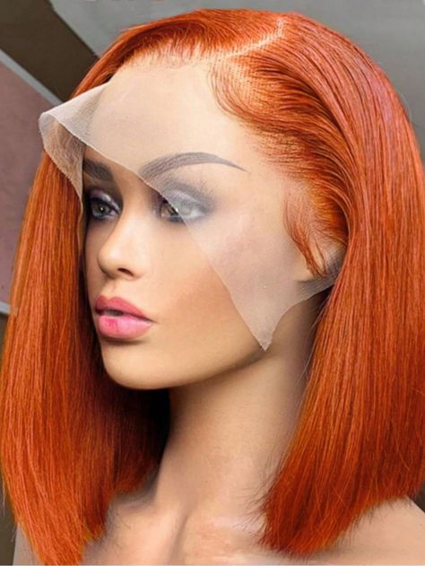 Blonde Ombre Highlights, Cheveux Oranges, Kort Bob, Human Lace Wigs, Blond Ombre, Brazilian Hair Wigs, Ombre Highlights, Ginger Hair Color, Bob Lace Front Wigs