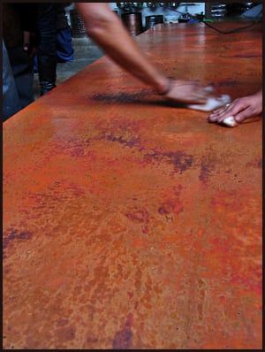 Industrial Jungle, Copper Dining Table, Copper Tables, Copper Table Top, Copper Dining Room, Iron Table Base, Copper Furniture, Top Kitchen Table, Iron Rust